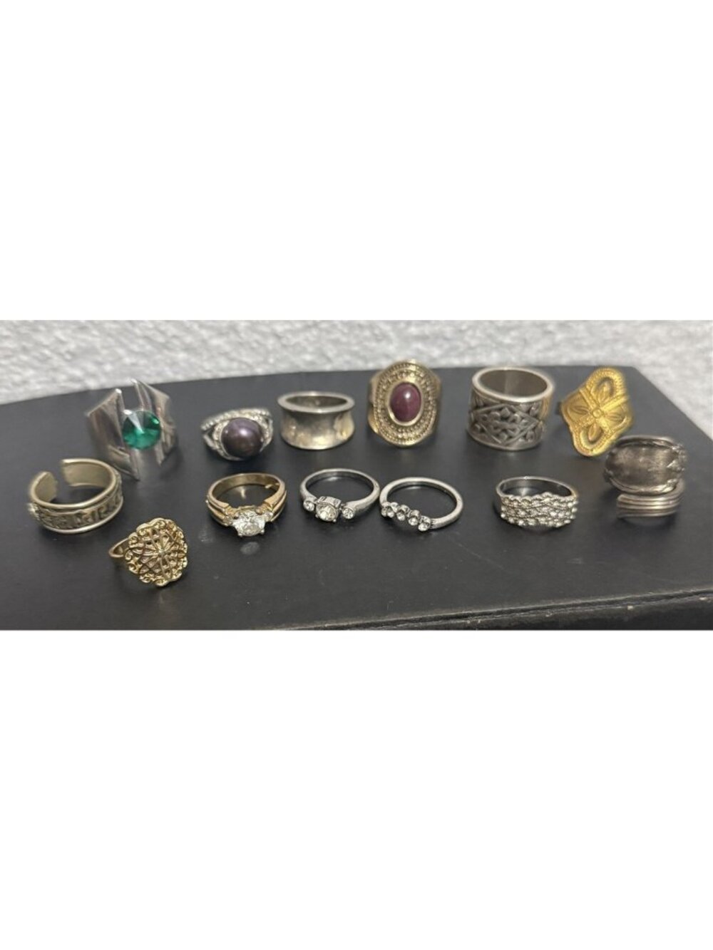 Costume Ring Lot Of 13 Fashion Jewelry Boho Festival Layering